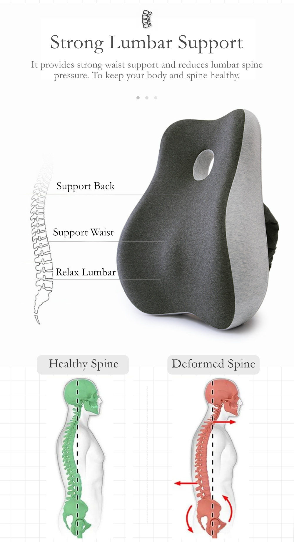 Lumbar Care Cushion Warped Waist Support-4